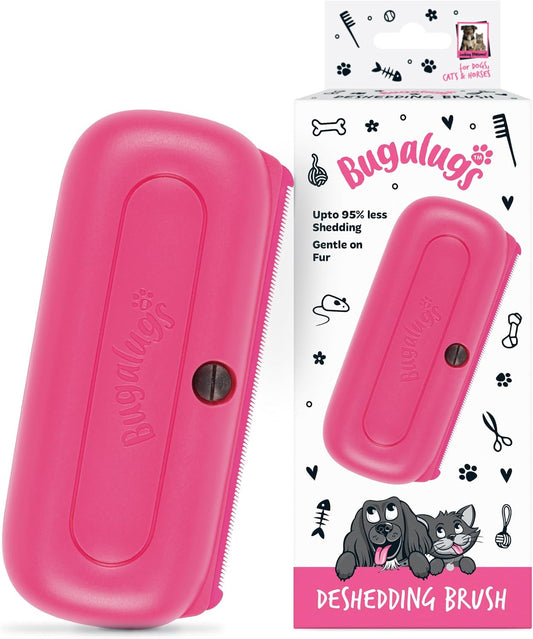 Bugalugs Deshedding Brush – Gentle, effective grooming tool for dogs, cats & horses.